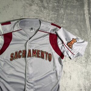 VTG OT Teamwear Sacramento River Cats Baseball Jersey Button Up Sportswear Med